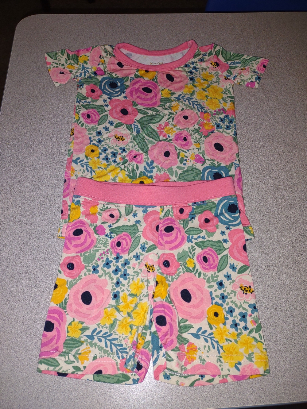 Little Sleepies Pink Floral Short Pajama Set